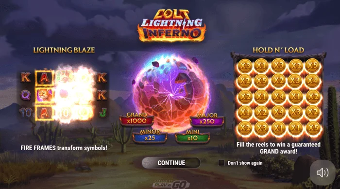 Ekrani kryesor i Colt Lightning Inferno